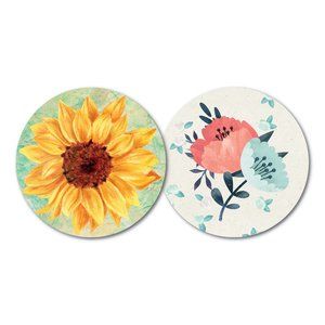 Set of 10 Luxury Paper Coasters - Sunflower